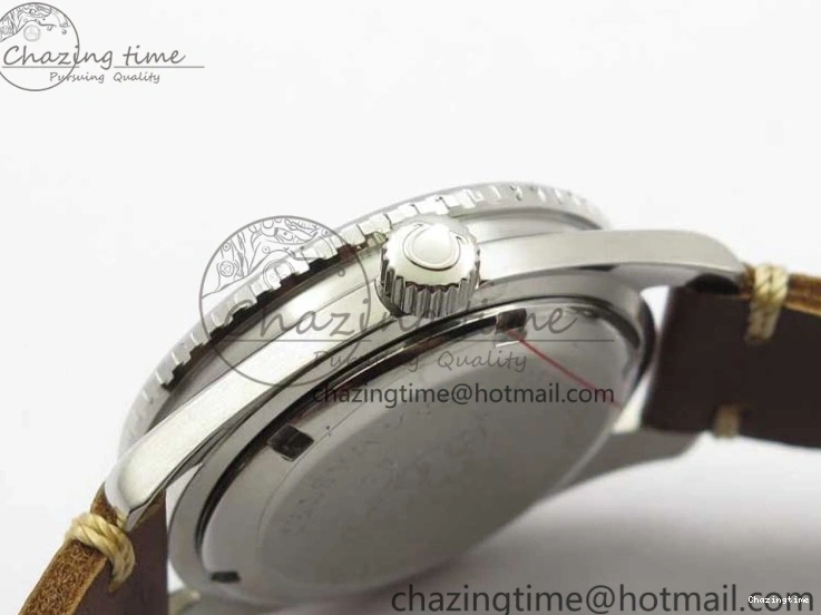 0322 Practical Vintage Seamaster 300 No Date T SS B12 Black Dial On Brown Leather Strap A2836 (Free Nylon Strap) 7910